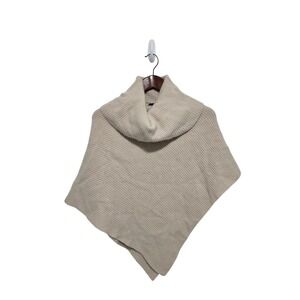 Duras‎ Ambient Cream Cowl Neck Poncho Sweater Knit Angora Blend Petite